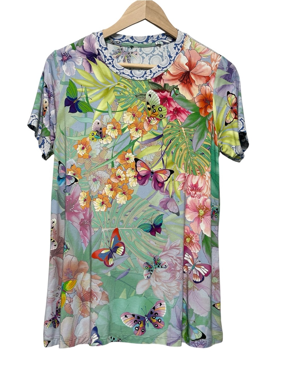 Johnny Was Janie Favorite Short Sleeve Crew Neck Swing Tee